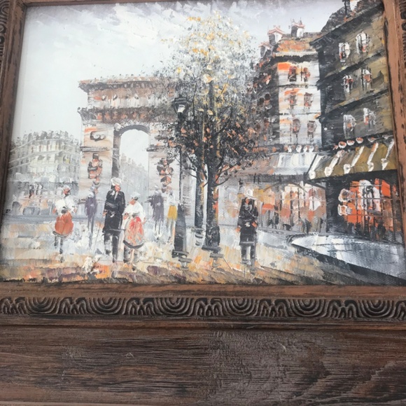 wood frame and oil painting - Picture 2 of 6